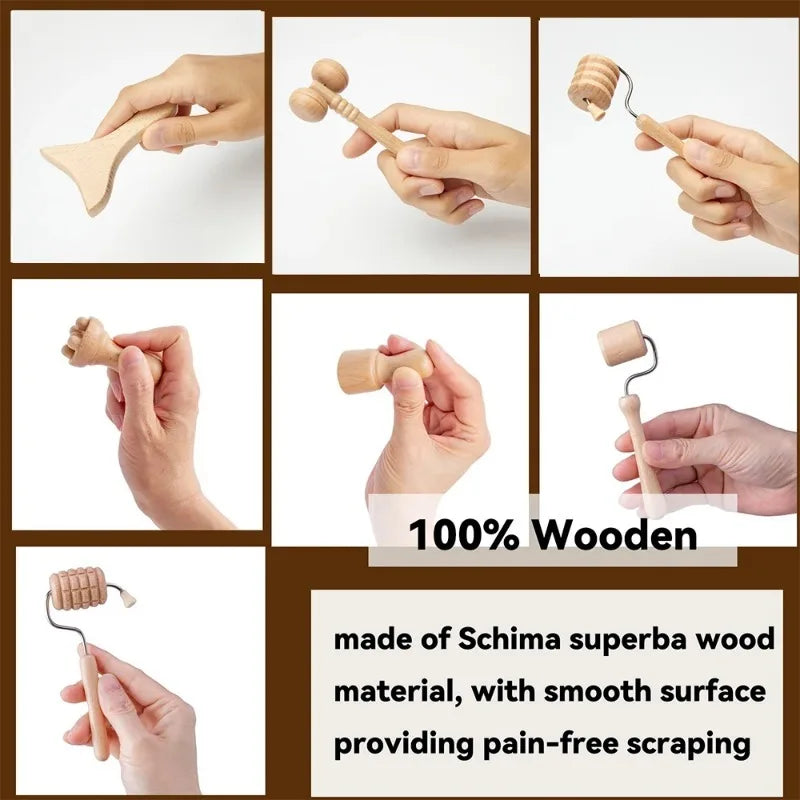 Wooden Face 7 Roller Facial